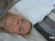 Fit blonde enjoys playing with anal toy and gets surprise anal fuck 1/16