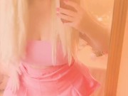 Teasing in front of the mirror in pink! 3/16
