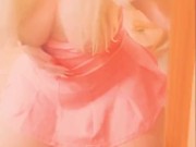 Teasing in front of the mirror in pink! 8/16