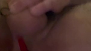 Riding dildo cumming hard