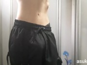 I got tired of seeing my stepsister and we made a video call in the bathroom - asukaxxxy 1/16