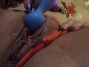 Sexy milf stuffing hungry wet pussy hole with big dildo 5/16