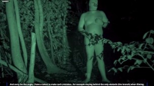 Locked up clothes, blindfolded masturbation and cum in public. Risky challenge outdoor. Tobi00815