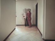 Husband catches wife giving blowjob. 4/16