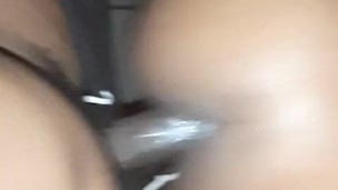 Ebony skinny schoolgirl gets fucked Next to the road in this public fuck scene