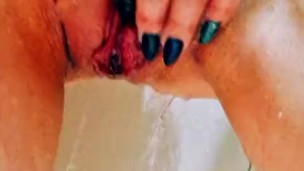 Having fun in the shower when I home alone