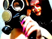 Halloween is coming! Creepy video of a gas mask fetish in the shower. 3/16