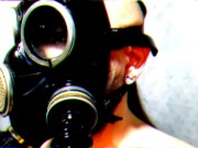 Halloween is coming! Creepy video of a gas mask fetish in the shower. 6/16