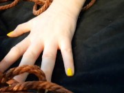 Halloween is coming! Bondage and whipping of slave. Dominatrix in a scary mask. 16/16