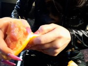 Creepy Halloween video. Sweet nasty. Food fetish, foot fetish. 6/16