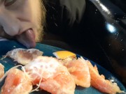 Creepy Halloween video. Sweet nasty. Food fetish, foot fetish. 7/16