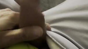 Soldier Jerking off in baseball pants after a morning game wearing a yellow jock!
