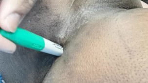 Sharpie going in smoothly in asshole