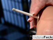 Victoria shows off her legs & Smokes 4/16