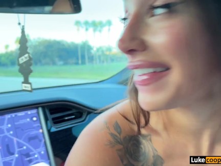 Sexy Latina Sisi Rose Road Head Best Blowjob Swallows Cum