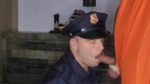 Pig Cop Dominates Handcuffed Inmate with CBT and Baton