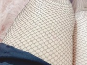 Taking off my fishnets and tall heels! Dirty talking as I rub on my pussy and show a toe ring! 3/16