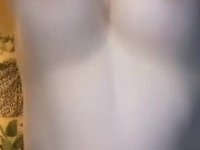 bouncing big boobs- shaking, smacking, and playing with my natural tits 7/16