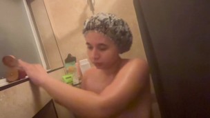 Taking a shower