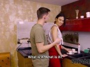 SHAME4K. Man fucks unshaved vagina of stepmother's horny friend Angela MILF 5/16