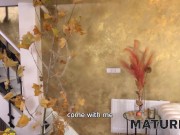 MATURE4K. Busty mature woman in black does it with her own horny stepson 3/16