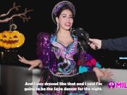 Milf cachonda decide ir a mi apartamento y no a su fiesta de Halloween - Gatidiosa 7/16