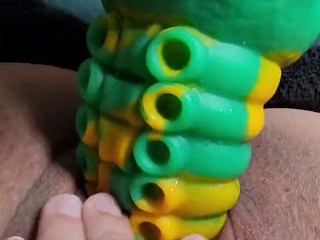 Downstairs neighbor making creamy mess of my pussy with