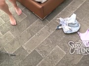 This super tall amateur has freckles and a trimmed pussy 8/16