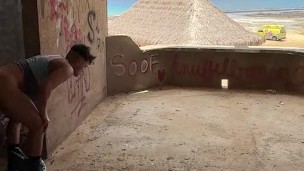 Risky Public Sex On Beach In Abandoned Building