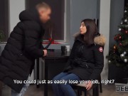 DEBT4k. Gal owes cash and gets fucked by collector who tracks her down 5/16