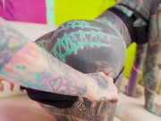 Alternative guy with Big dick rough fucking two cute tattooed girls Asses - hardcore ANAL threesome with facial cumshot! 5/16