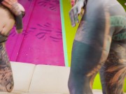 Alternative guy with Big dick rough fucking two cute tattooed girls Asses - hardcore ANAL threesome with facial cumshot! 6/16