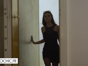 The hot and busty brunette takes care of 2 men 1/16