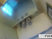 Hot big titty blonde takes a shower 16/16