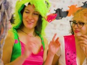 Halloween Orgy - Tattooed Girls get hard fucked + big facial cumshoots 9/16