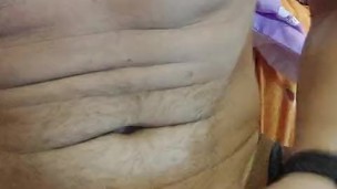 Cum hard on my chest standing