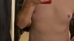 Cute pup takes off his clothes for you and cums