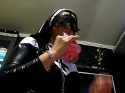 Nun fetish...milf sucking fat cock and dildo humiliated by priest 8/16