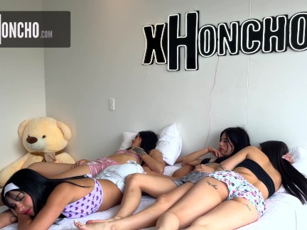 My Stupid Stepsisters Are Pretending To Be Kitty Cats Again - Fivesome Wild Group Hard Sex