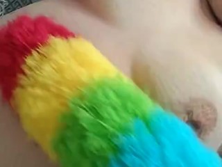 duster cleaning the dust from my curvy wife