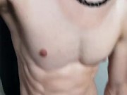 Hot skinny college guy stroking big dick 9/16