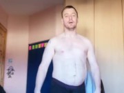 LongJohn0Hara getting out of his beach wear and going into the shower 10/16