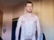 LongJohn0Hara getting out of his beach wear and going into the shower 13/16