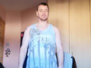 LongJohn0Hara getting out of his beach wear and going into the shower 2/16