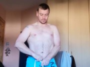 LongJohn0Hara getting out of his beach wear and going into the shower 7/16