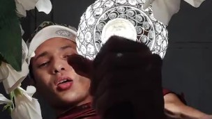 a lot of saliva and masturbation