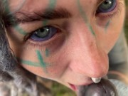 Tattooed Fantasy Fairy-girl gets fucked in the forrest - POV - facial cumshoot 1/16