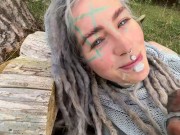 Tattooed Fantasy Fairy-girl gets fucked in the forrest - POV - facial cumshoot 12/16