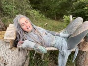 Tattooed Fantasy Fairy-girl gets fucked in the forrest - POV - facial cumshoot 6/16