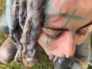 Tattooed Fantasy Fairy-girl gets fucked in the forrest - POV - facial cumshoot 7/16
